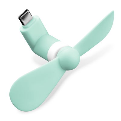 CELLONIC USB C Phone Fan for Smartphone, Mobile Phone, Tablet, Switch - Cute & Powerful Type C OTG Plug In Mobile Fan - Mini, Portable Travel Fan - turquoise