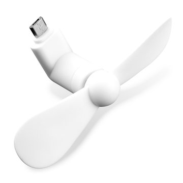 CELLONIC Micro USB Phone Fan for Smartphone, Mobile Phone, Tablet, Switch - Cute & Powerful OTG Plug In Mobile Fan - Mini, Portable Travel Fan - White