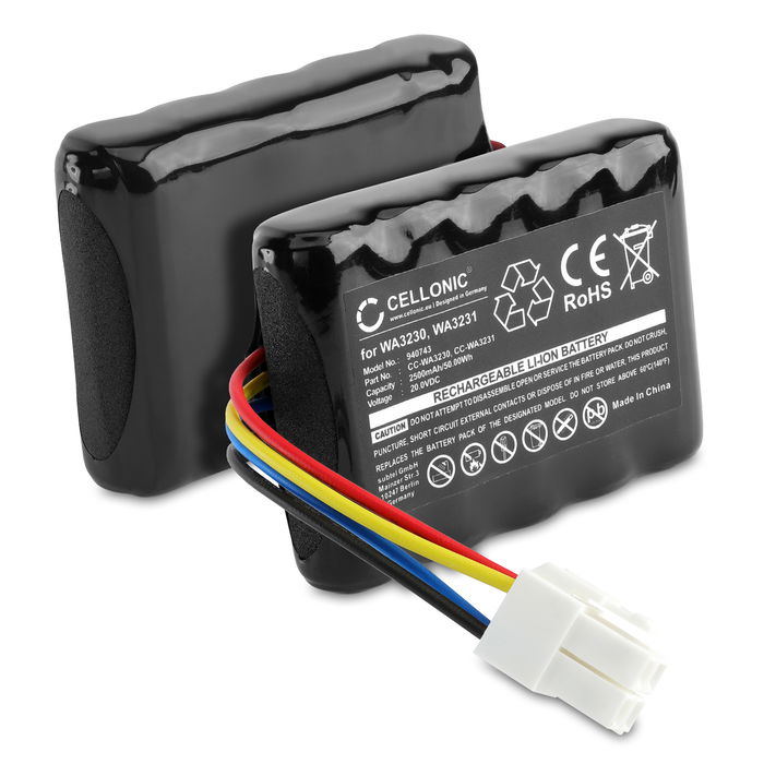 2x Batería para herramientas Worx Landroid S300, WR105SI, Landroid S Basic, WR106SI, WR102SI, Landroid S500i, WR101SI, Landroid S500i (WA3230, WA3231, 50032492) 2500mAh 20.0v de CELLONIC