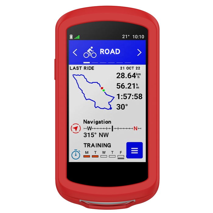 subtel Funda Garmin Edge 1040 / Edge 1040 Solar, Funda de Silicona para dispositivos GPS bicicleta - Funda protectora en rojo Back Cover Bumper Case Shockproof