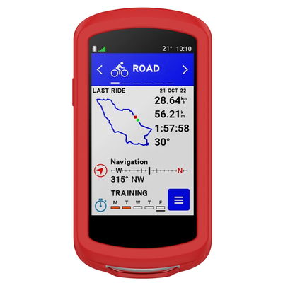 subtel Funda Garmin Edge 1040 / Edge 1040 Solar, Funda de Silicona para dispositivos GPS bicicleta - Funda protectora en rojo Back Cover Bumper Case Shockproof