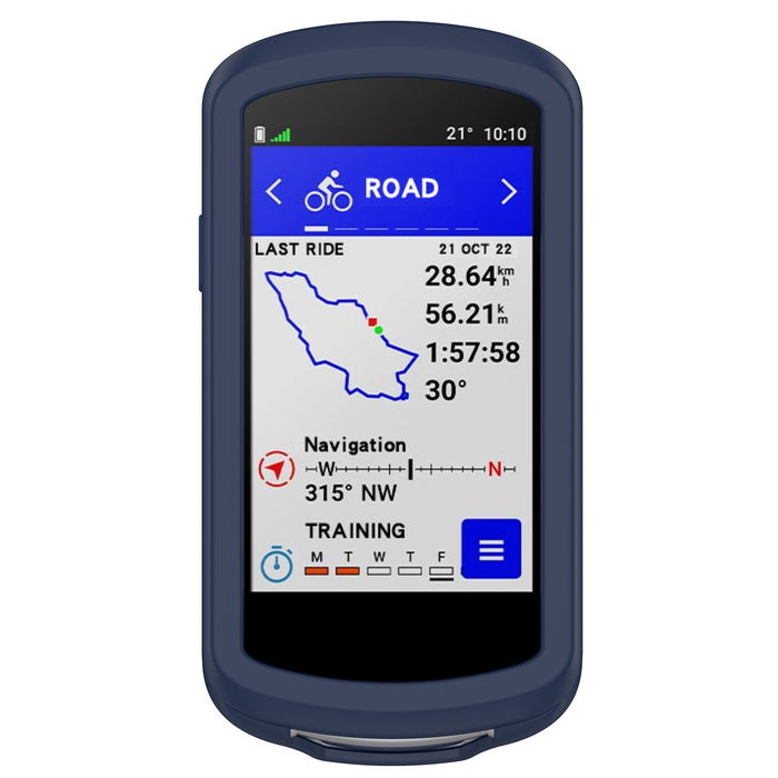 subtel Funda Garmin Edge 1040 / Edge 1040 Solar, Funda de Silicona para dispositivos GPS bicicleta - Funda protectora en Azul Back Cover Bumper Case Shockproof