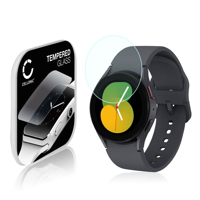 Protector de pantalla para smartwatch Samsung Galaxy Watch 5 - 40mm de CELLONIC - Tempered Glass (Calidad HD / 2.5D / 0,30mm / 9H), Screen protector, Cristal templado