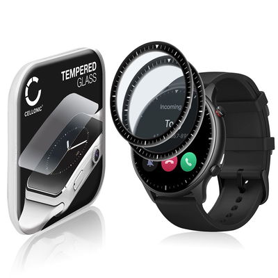 2x Protector de pantalla para smartwatch Amazfit GTR 2 de CELLONIC - Tempered Glass (Calidad HD / 3D Full Cover / 0,33mm / 9H), Screen protector, Cristal templado