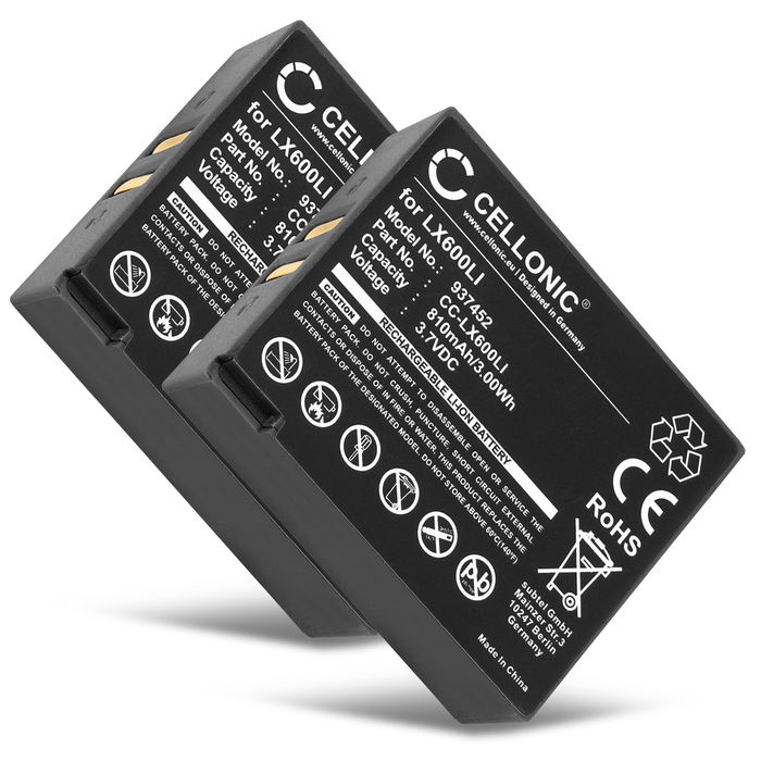 2x Eartec UltraLITE Batería 810mAh 3.7V de CELLONIC