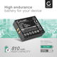 2x Battery 810mAh