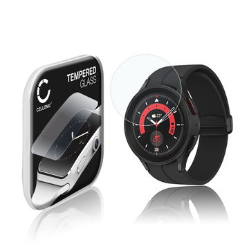 Protector de pantalla para smartwatch Samsung Galaxy Watch 5 Pro de CELLONIC - Tempered Glass (Calidad HD / 2.5D / 0,30mm / 9H), Screen protector, Cristal templado
