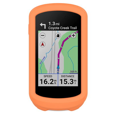 subtel Funda Garmin Edge Explore 2, Funda de Silicona para dispositivos GPS bicicleta - Funda protectora en naranja Back Cover Bumper Case Shockproof