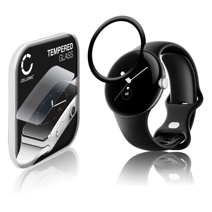 Protector de pantalla para smartwatch Google Pixel Watch de CELLONIC - Tempered Glass (Calidad HD / 3D Full Cover / 0,33mm / 9H), Screen protector, Cristal templado