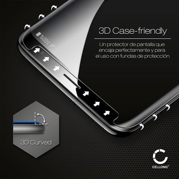 Protector pantalla móvil Xiaomi Redmi Note 7 Global autoadhesivo de CELLONIC - Screen protector, (Calidad HD / 3D Case-friendly / 0,33mm / 9H)