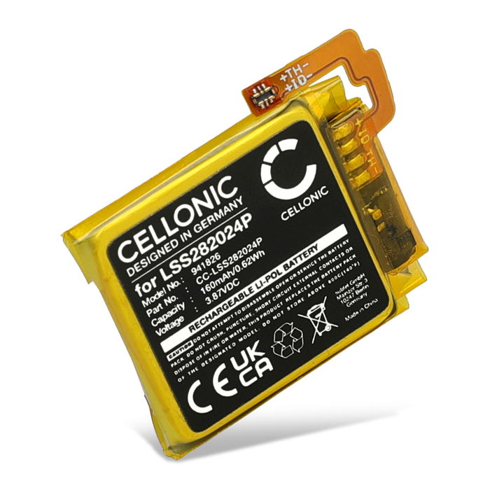 Batería para FitBit Versa 4, LSS282024P de CELLONIC®], 160mAh, Litio Polímero