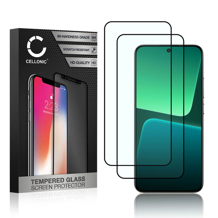 2x Protector pantalla móvil Xiaomi 13 autoadhesivo de CELLONIC - Screen protector, (Calidad HD / 3D Case-friendly / 0,33mm / 9H)