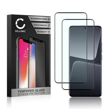 2x Protector pantalla móvil Xiaomi 13 Pro autoadhesivo de CELLONIC - Screen protector, (Calidad HD / 3D Full Cover / 0,33mm / 9H)