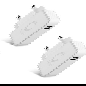 2x Cargador USB de pared para 5V / 1A, 1000mA con 12W - 2.4A, Adaptador enchufe USB, Estación de carga USB