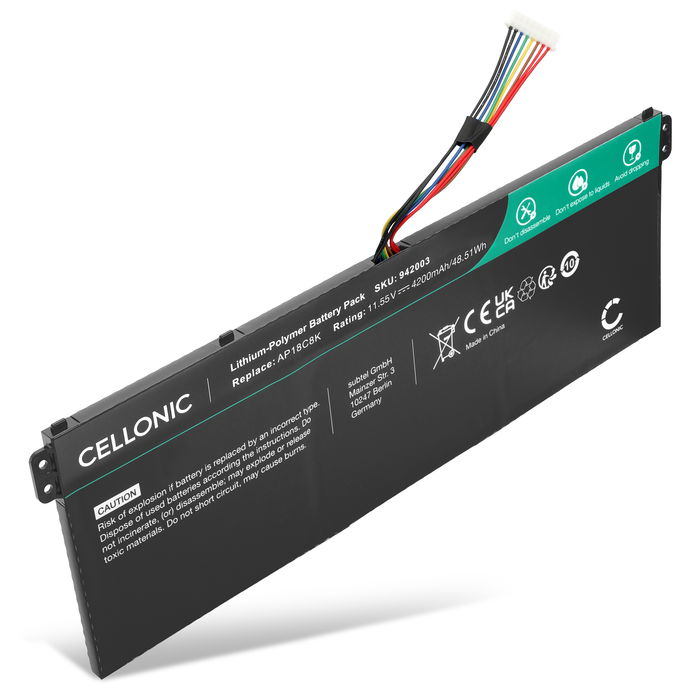 Acer Chromebook Spin 713 CP713-2W Batería 4200mAh de Cellonic