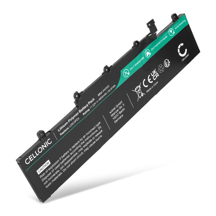 Batería Lenovo para ordenador portátil Lenovo ThinkPad E14 Gen 2, Gen 3, Gen 4 ThinkPad E15 Gen 2, Gen 3, Gen 4 4850mAh 11.52V  de CELLONIC