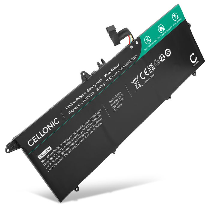 Lenovo ThinkPad T490s Batería 4650mAh 11.55V de Cellonic