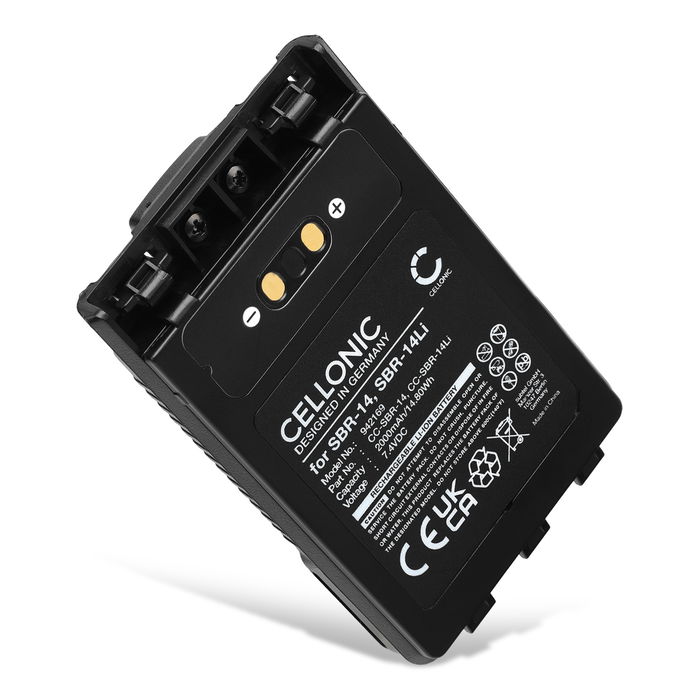 Battery for Yaesu FT-1DR, FT-2DR, FT-3D, FT-8DR, SBR-14Li, VX-8DR, VX-8GR, VX-8R 3.7V 2000mAh Lithium Ion from CELLONIC