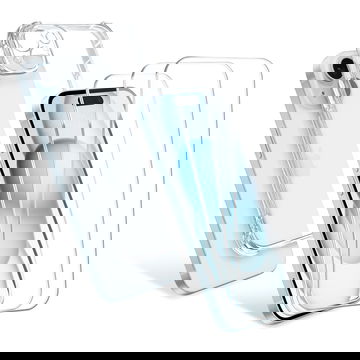 Funda iPhone 15 Plus transparente + 3x Protector pantalla móvil autoadhesivo (Calidad HD / 2.5D / 0,33mm / 9H) de CELLONIC