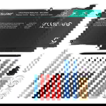 Batería Dell para ordenador portátil kompatibel mit Dell Latitude 7389, 12, K5XWW 4200mAh 7.6V + Juego de herramientas de CELLONIC