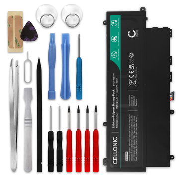 Batería Samsung para ordenador portátil Samsung ATIV Book 5 NP530U3C, 530U3, 530U3B, NP540U4E, AA-PBYN4AB 6000mAh 7.4V + Juego de herramientas de CELLONIC