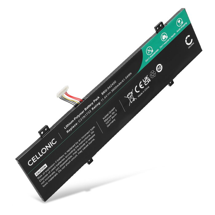 Batería para ordenador portátil ASUS VivoBook Flip TP412FA, TP412U, TP412FA | ASUS C31N1733, C31PIJ1, 0B200-02970000 3600mAh 11.4V  de CELLONIC