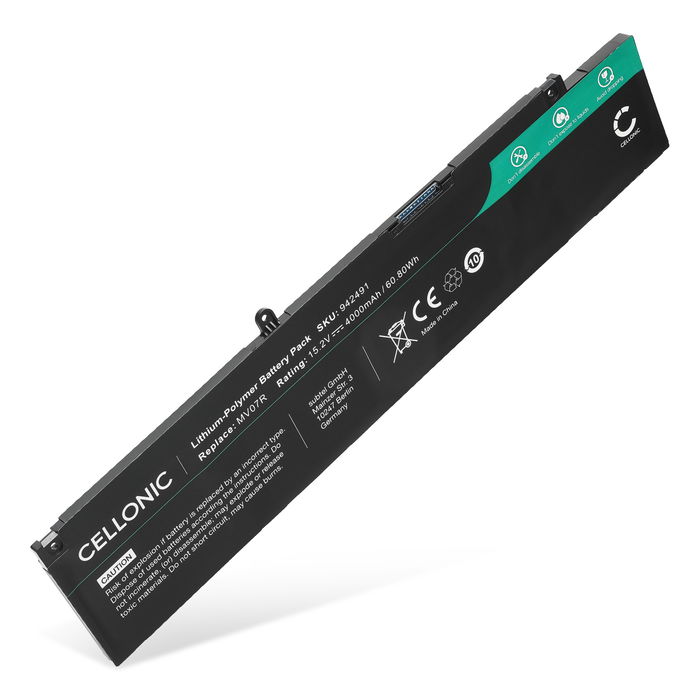 Batería HP para ordenador portátil Dell G3 15 3500, G5 15 5500, Dell 266J9, 72WGV, MV07R 4000mAh 15.2V  de CELLONIC