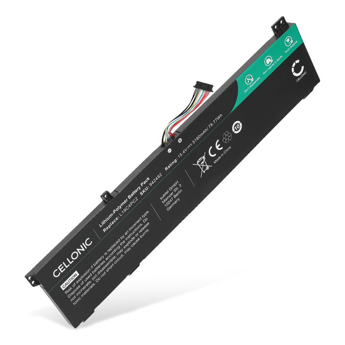 Batería Lenovo para ordenador portátil Lenovo Legion 7, 7 15IMH05, 7 15IMHg05, 7 15IMH05H, Legion 5, 5 17ARH05H, Lenovo L19C4PC2, L19M4PC2, L19C4PC1 5180mAh 15.4V  de CELLONIC