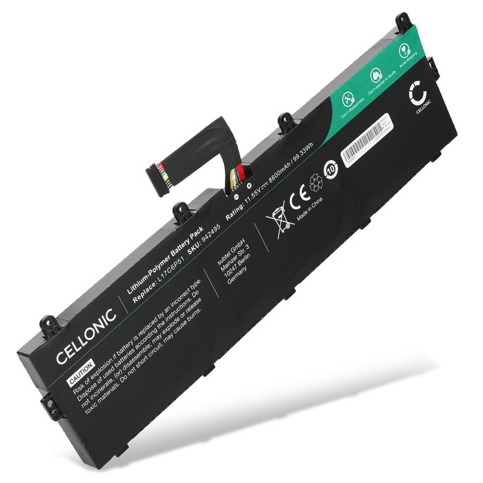 Battery for Lenovo ThinkPad P72, P73, Lenovo 01AV497, L17M6P52, SB10K97636, 01AV498, L17C6P51 11.55V 8600mAh from CELLONIC