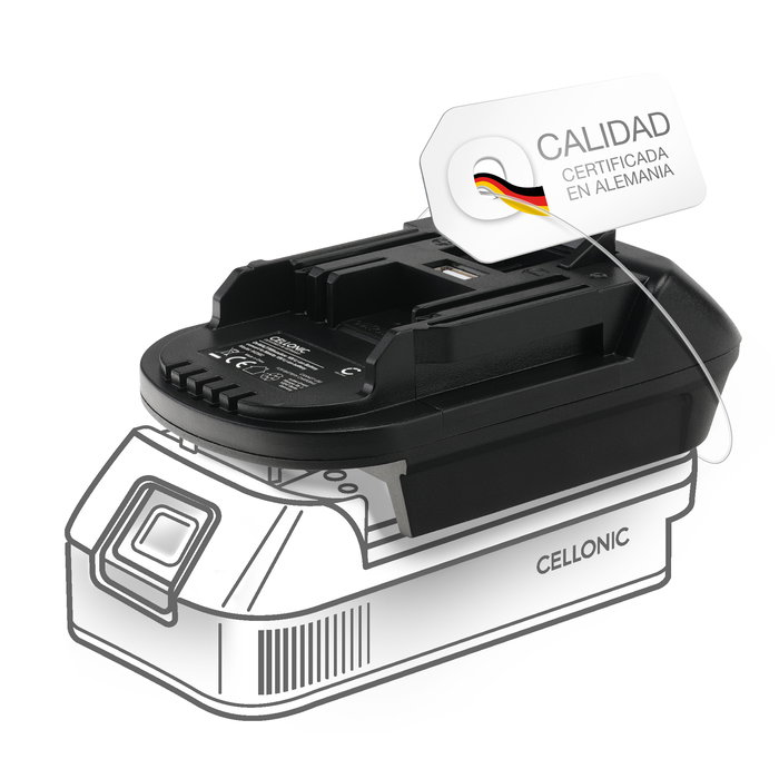 Adaptador de batería DeWalt 18V-20V o Milwaukee 18V a Makita 18V Li-ion - Adaptador de baterías DM18M para herramientas eléctricas Makita de CELLONIC