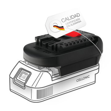 Adaptador de batería DeWalt 18V-20V o Milwaukee 18V a Bosch 18V Li-ion - Adaptador de baterías DM18BS para herramientas eléctricas Bosch de CELLONIC