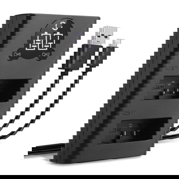 Cargador doble USB (AHDBT-1301) para GoPro HERO13 Black + 1m + Cable USB de CELLONIC