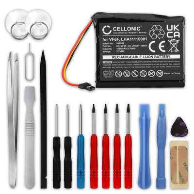 Batería para TomTom Start 52 Europe Traffic Start 52 52 Lite - 1000mAh 3.7V + Juego de herramientas 17pzas de CELLONIC