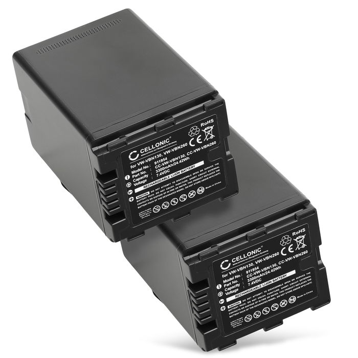 2x Batería para Panasonic HC-X929 HDC-TM900 HDC-SD900 HDC-SD800 HDC-SD909 HDC-HS900 HC-X810 3300mAh de CELLONIC