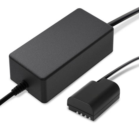 1x Fuente de alimentación DMW-AC8 + DMW-DCC12 para Panasonic Lumix DC-G9, DC-GH5, DC-GH5s, DMC-GH3 – Adaptador CA 16.8W 8.4V + Acoplador DC (Batería ficticia) de CELLONIC