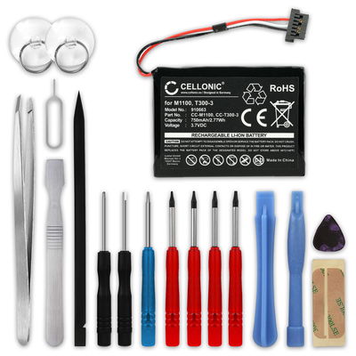 Batería para Mitac Mio Moov M400, Mio Moov M405, Mio N177, Mio Moov 500, M1100, 338937010172 - 750mAh 3.7V + Juego de herramientas 17pzas de subtel