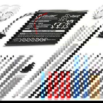 Batería para Medion GoPal P4410/P4210; Becker Active 43/Ready 43; Mitac Mio P350/P550 - 1250mAh 3.7V + Juego de herramientas 17pzas de subtel