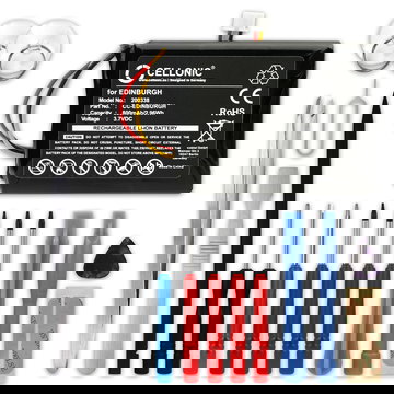 1x Batería para TomTom ONE XL, 3rd Edition, XL Europe, XL Regional, XL 325 - 800mAh 3.7V + Juego de herramientas 17pzas de CELLONIC