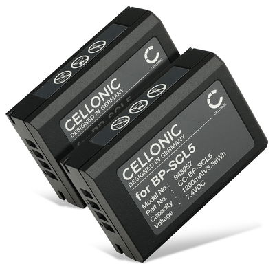 2x Battery for Leica M10, M10-R, M10-P BP-SCL5 (1200mAh, 7.4V) from CELLONIC