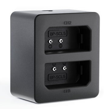 Cargador doble USB (LC-SCL5) para Leica M10, M10-P, M10-R + 1m Cable USB de CELLONIC