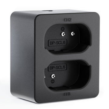 Cargador doble USB (LC-SCL6) para Leica Q2, Q3, BP-SCL6 + 1m + Cable USB de CELLONIC