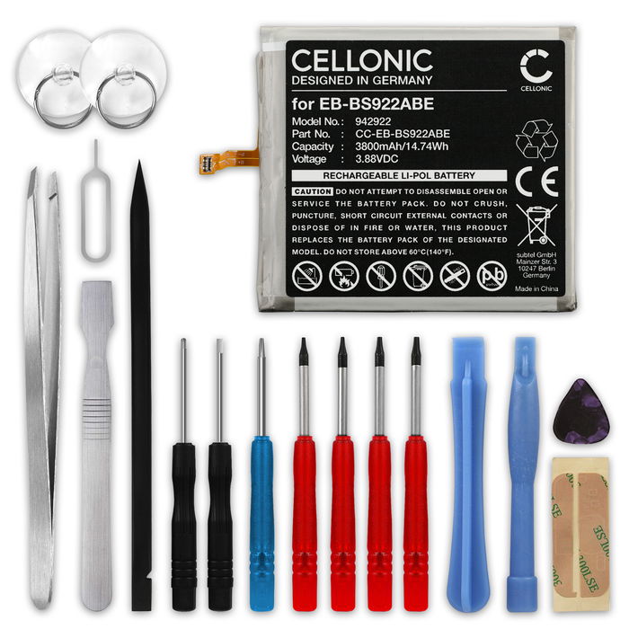 CELLONIC Recambio de Batería Samsung para Smartphone Samsung Galaxy S24, SM-S921B, SM-S9210, SM-S921W, SM-S921U, SM-S921N, SM-S921Q, SM-S921D, SM-S921J, EB-BS922ABE 3800mAh + Juego de herramientas