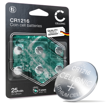 CELLONIC 6x Pila CR1216 (Lithium, 3V, 25mAh)