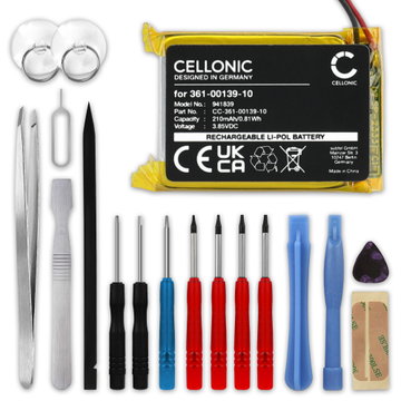 1x CELLONIC Batería Garmin para Smartwatch Garmin Venu 2, Fenix 7S, 361-00139-10 (210mAh, 3.7V) + Juego de herramientas