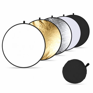 Reflector plegable de estudio fotográfico 5en1 80cm ( Plata, Oro, Blanco, Negro, Translúcido ) Panel reflector plegable from CELLONIC