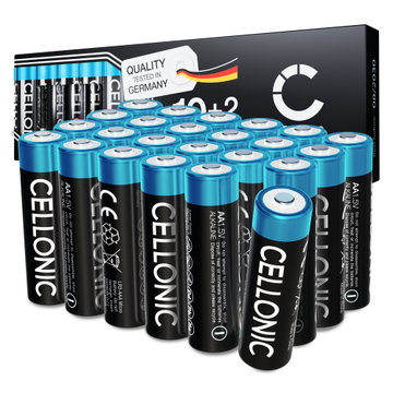 24 Pilas AA / Mignon / R6 / LR6 para mandos a distancia, linternas, teléfonos fijos inalámbricos, sensores y mucho más - Pilas alcalinas AA 1.5V