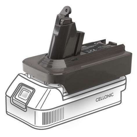 1x Adaptador de batería MT18V6 – negro CELLONIC