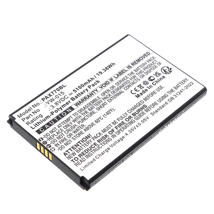 Batería para Pax A77 YW-009, YW-015 (5100mAh, 3.8V) de CELLONIC